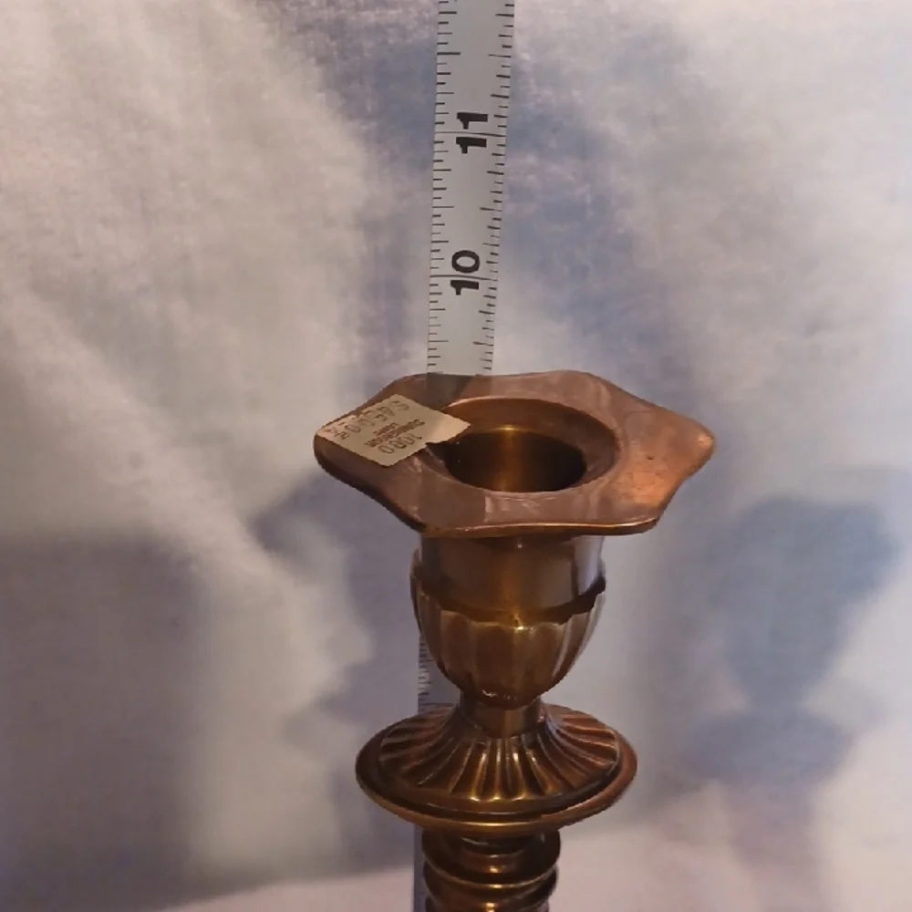 Vintage Gold Candle Holders with Ornate Accents Set Of 2